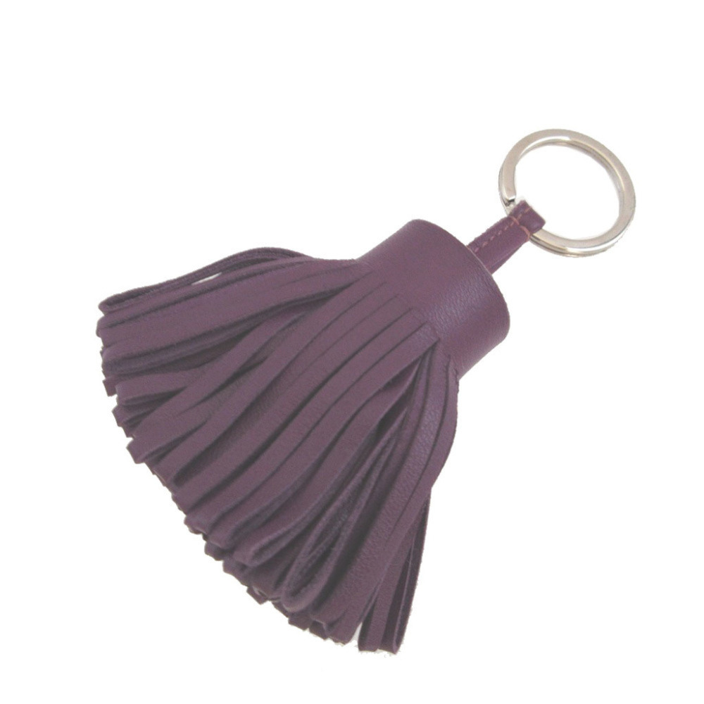 Hermes Carmen Agneau Milo Violet Keyring Accessory Bag Charm Keychain 0900HERMES